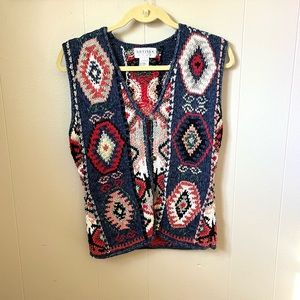 colorful knit sweater vest